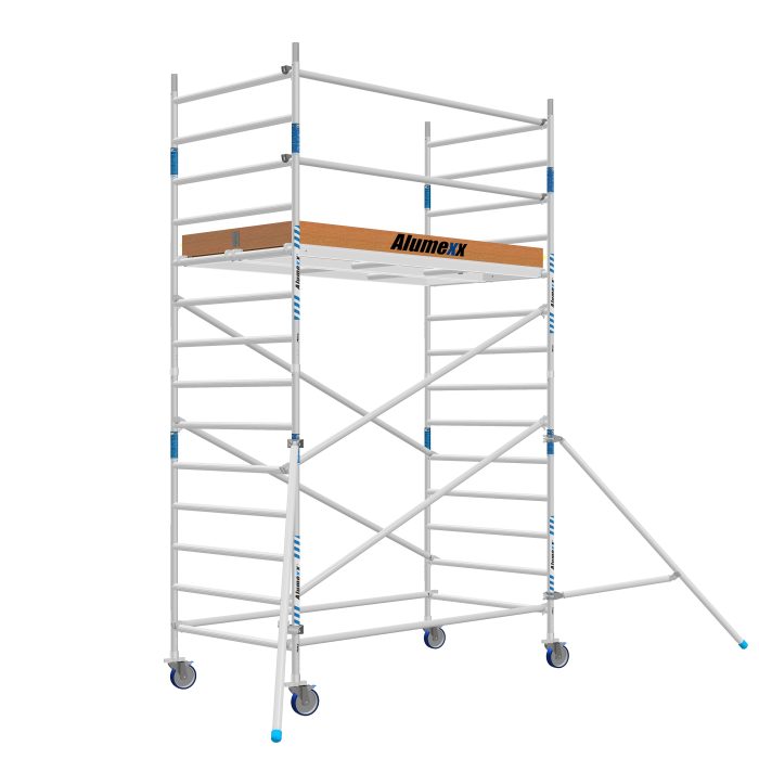 Rolsteiger Alumexx Basic Schoren - L250xB135cm - 5.20m werkhoogte - Houten platformen