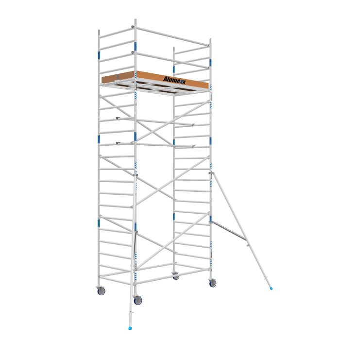 Rolsteiger Alumexx Basic Schoren - L250xB135cm - 7.20m werkhoogte - Houten platformen