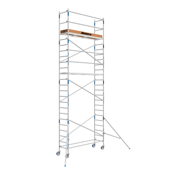 Rolsteiger Alumexx Basic Schoren - L250xB75cm - 8.20m werkhoogte - Houten platformen