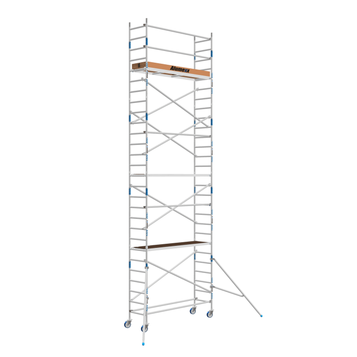 Rolsteiger Alumexx Basic Schoren - L250xB75cm - 9.20m werkhoogte - Houten platformen