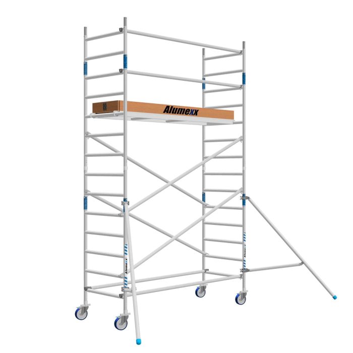 Rolsteiger Alumexx Basic Schoren - L190xB90cm - 5.20m werkhoogte - Houten platformen