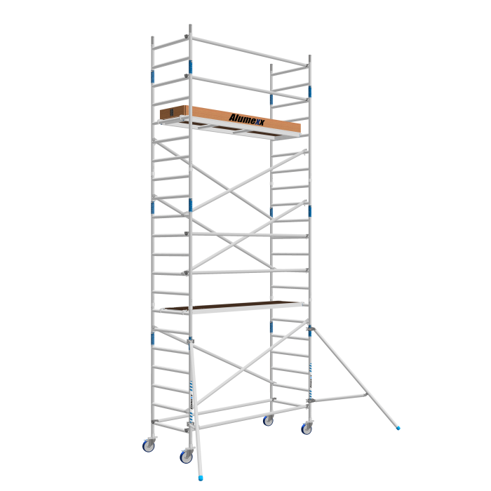 Rolsteiger Alumexx Basic Schoren - L250xB90cm - 7.20m werkhoogte - Houten platformen