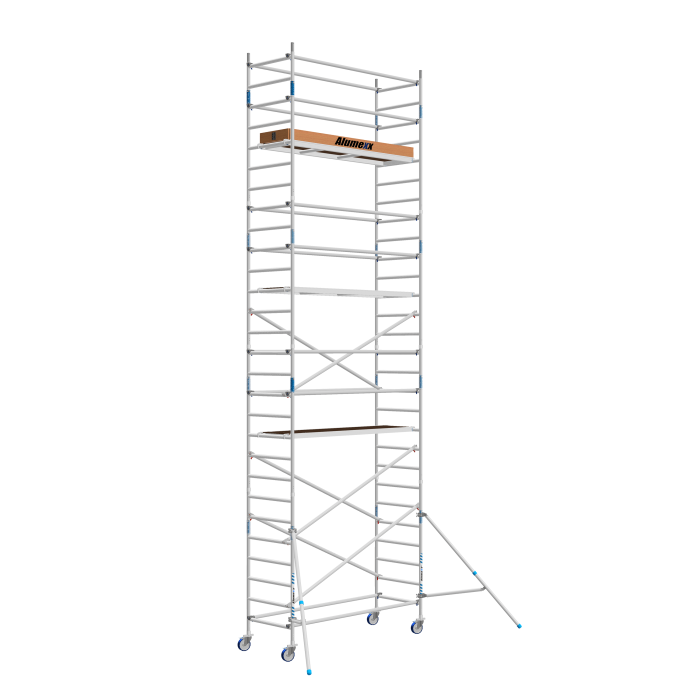 Rolsteiger Alumexx Basic Schoren - L250xB90cm - 9.20m werkhoogte - Houten platformen