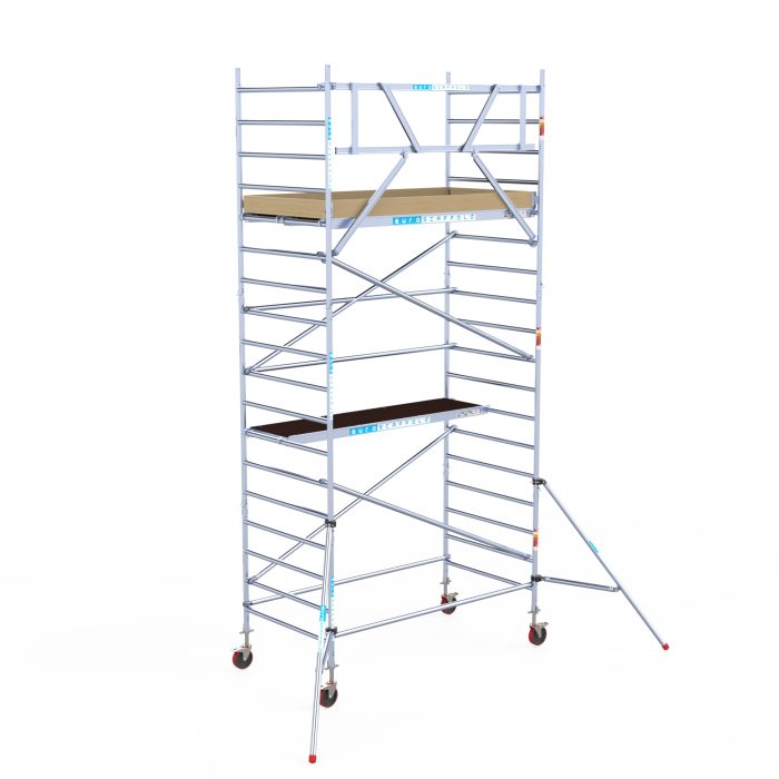 Euroscaffold Rolsteiger Basic Schoren - L250xB135 - 6.20m werkhoogte - Houten platformen