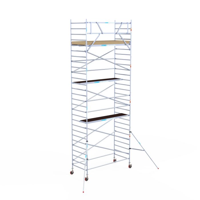 Euroscaffold Rolsteiger Basic Schoren - L305xB135 - 9.20m werkhoogte - Houten platformen