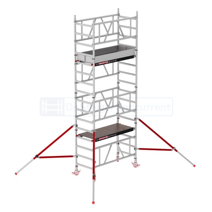 Eenpersoonssteiger Altrex MiTOWER Plus - L165xB75cm - 5.20m werkhoogte - Houten platformen