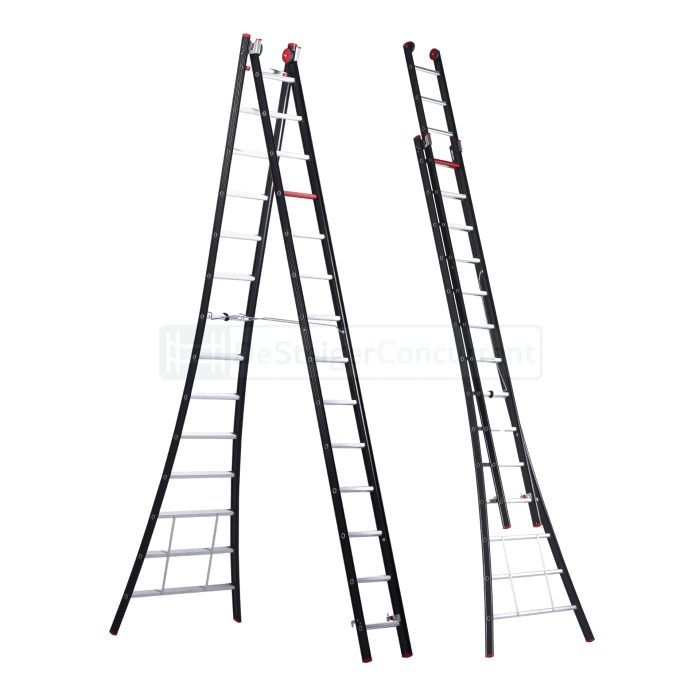 Altrex Nevada 2-delige Uitgebogen Reformladder - 2x14 Sporten