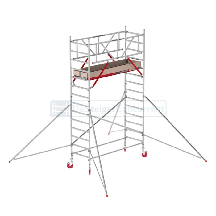 Altrex Rolsteiger RS TOWER 41 PLUS Safe-Quick® - L190xB90cm - 5.20m werkhoogte- Vrijstaand gebruik - Houten platformen