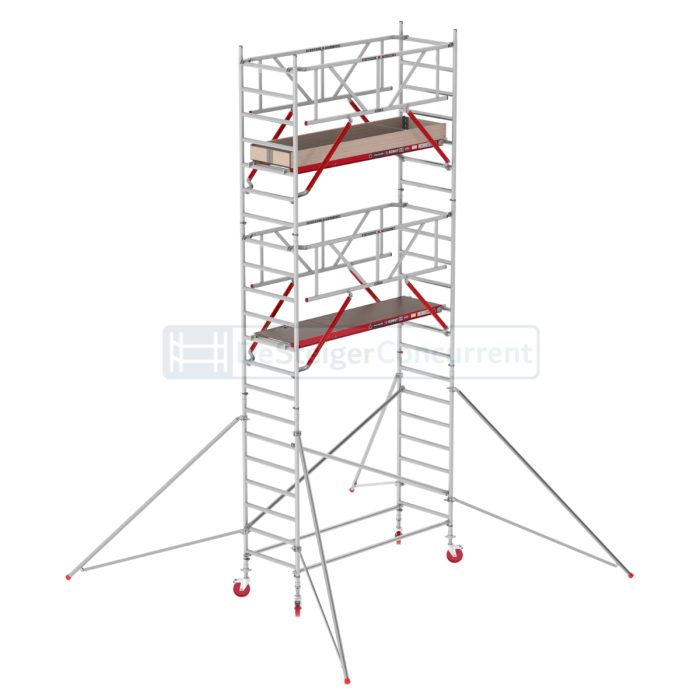 Altrex Rolsteiger RS TOWER 41 PLUS Safe-Quick® - L190xB90cm - 7.20m werkhoogte- Vrijstaand gebruik - Houten platformen