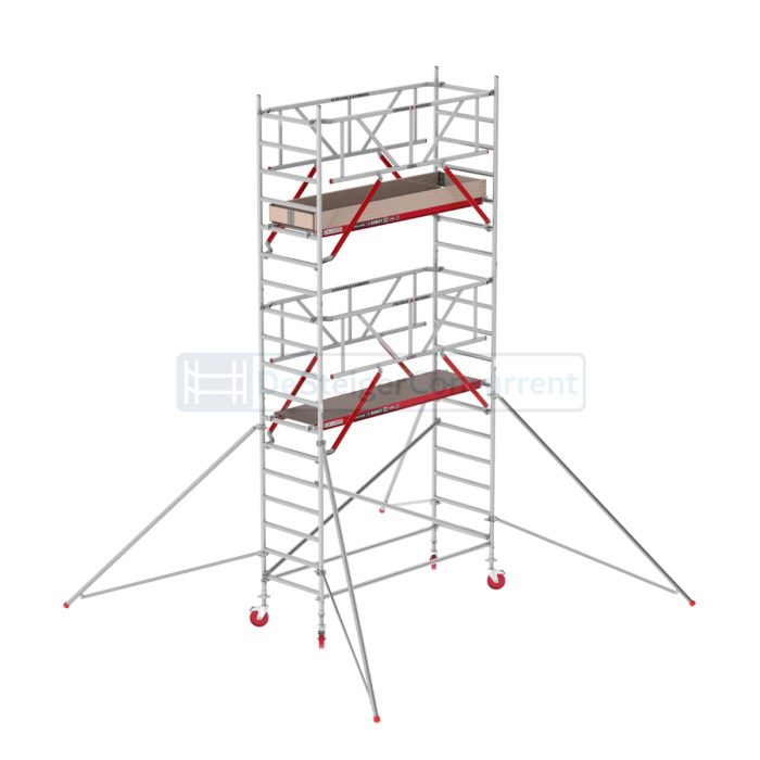 Altrex Rolsteiger RS TOWER 41 PLUS Safe-Quick® - L250xB90cm - 6.20m werkhoogte- Vrijstaand gebruik - Houten platformen