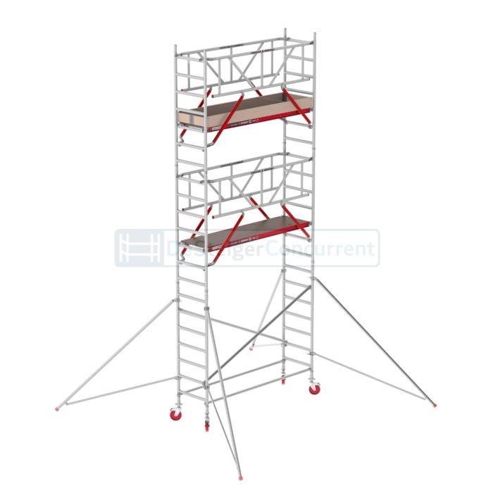 Altrex Rolsteiger RS TOWER 41 Safe-Quick® - L190xB75cm - 7.20m werkhoogte- Vrijstaand gebruik - Houten platformen