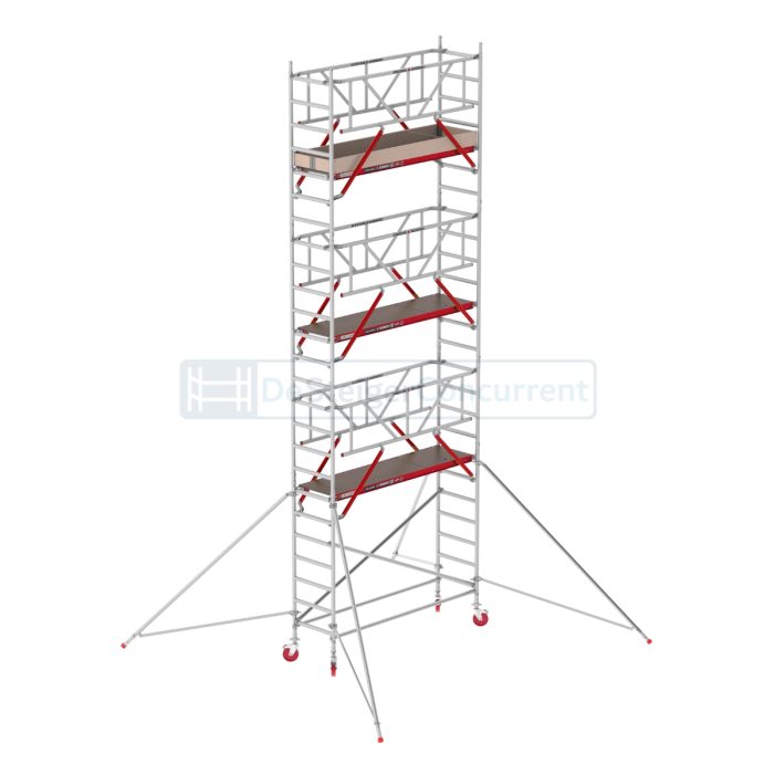 Altrex Rolsteiger RS TOWER 41 Safe-Quick® - L250xB75cm - 8.20m werkhoogte- Vrijstaand gebruik - Houten platformen