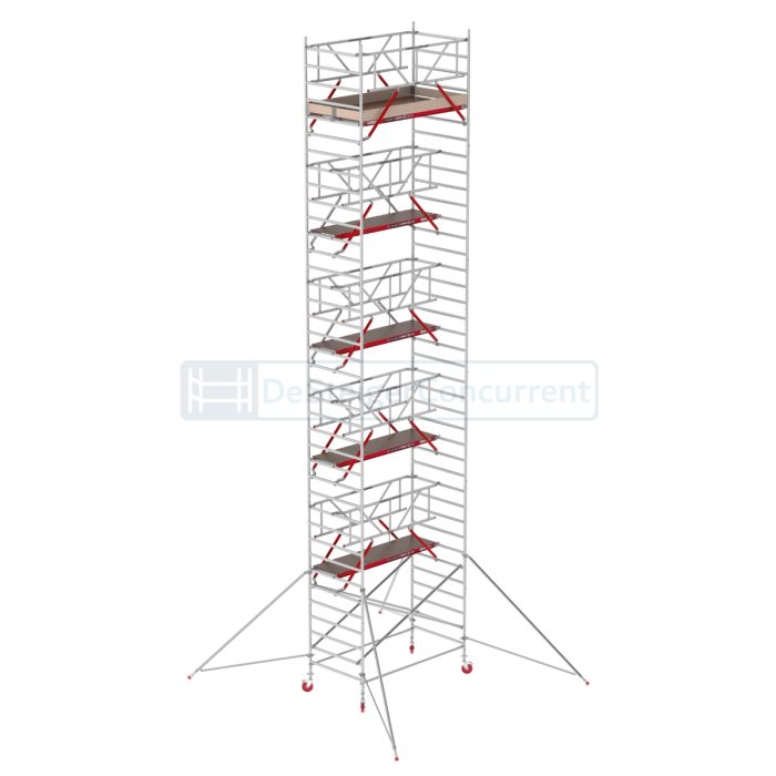 Altrex Rolsteiger RS TOWER 42 Safe-Quick® - L190xB135cm - 12.20m werkhoogte - Vrijstaand gebruik - Houten platformen