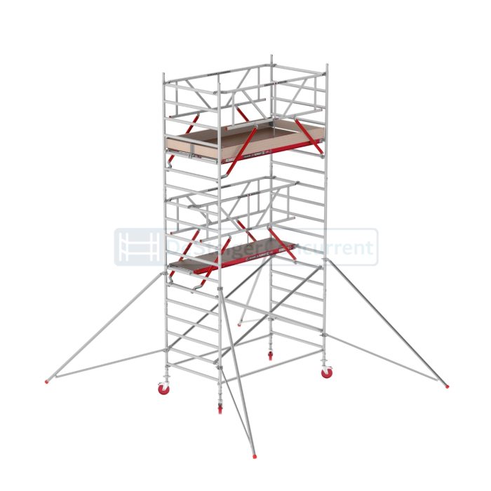 Altrex Rolsteiger RS TOWER 42 Safe-Quick® - L190xB135cm - 6.20m werkhoogte - Vrijstaand gebruik - Houten platformen