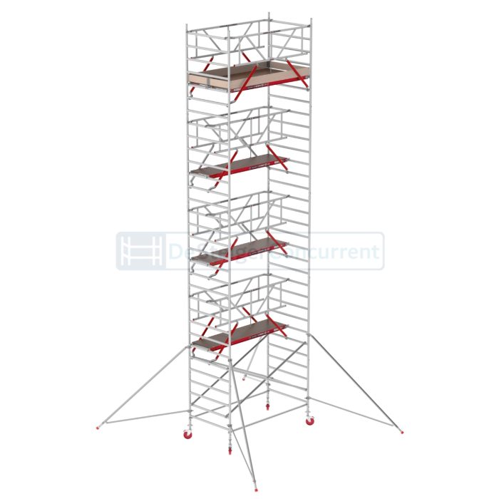 Altrex Rolsteiger RS TOWER 42 Safe-Quick® - L250xB135cm - 10.20m werkhoogte - Vrijstaand gebruik - Houten platformen