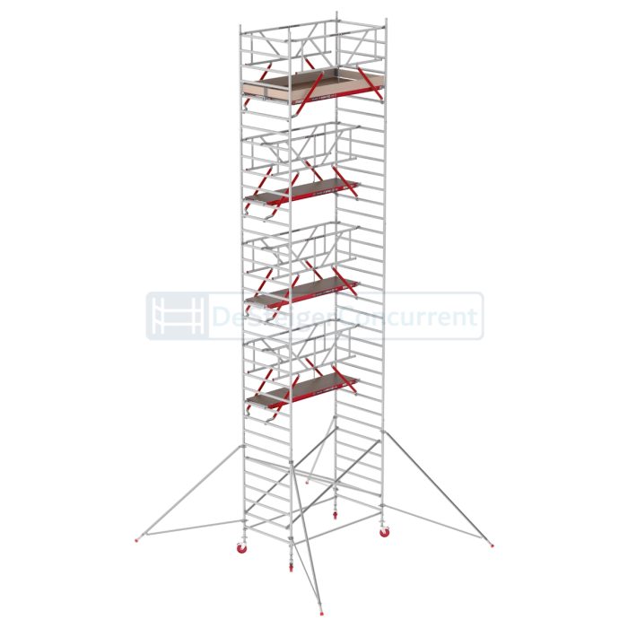 Altrex Rolsteiger RS TOWER 42 Safe-Quick® - L250xB135cm - 11.20m werkhoogte - Vrijstaand gebruik - Houten platformen