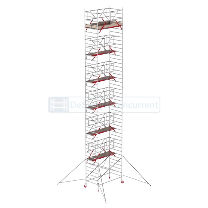 Altrex Rolsteiger RS TOWER 42 Safe-Quick® - L250xB135cm - 14.20m werkhoogte - Vrijstaand gebruik - Houten platformen