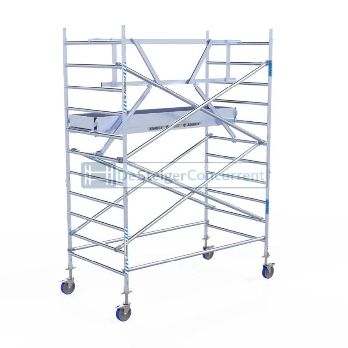 Alumexx Rolsteiger AGS-Pro - L250xB135cm - 4.20m werkhoogte - Gebruik tegen de gevel - Carbon-Deck® platformen