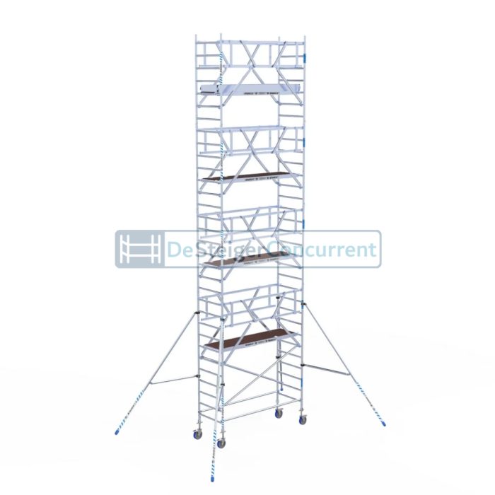 Alumexx Rolsteiger AGS-Pro - L250xB90cm - 10.20m werkhoogte - Vrijstaand gebruik - Carbon-Deck® platformen