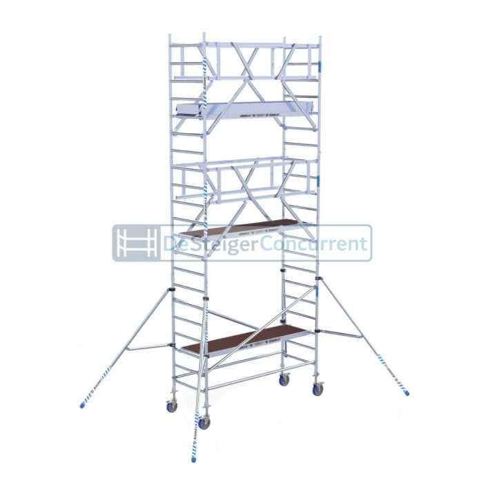 Alumexx Rolsteiger AGS-Pro - L250xB90cm - 7.20m werkhoogte - Vrijstaand gebruik - Carbon-Deck® platformen