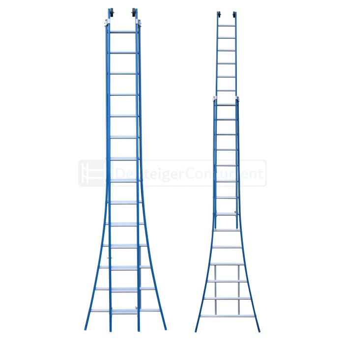 ASC Premium 2-delige Uitgebogen Opsteekladder - 2x14 Sporten