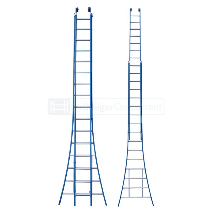 ASC Premium 2-delige Uitgebogen Opsteekladder - 2x16 Sporten