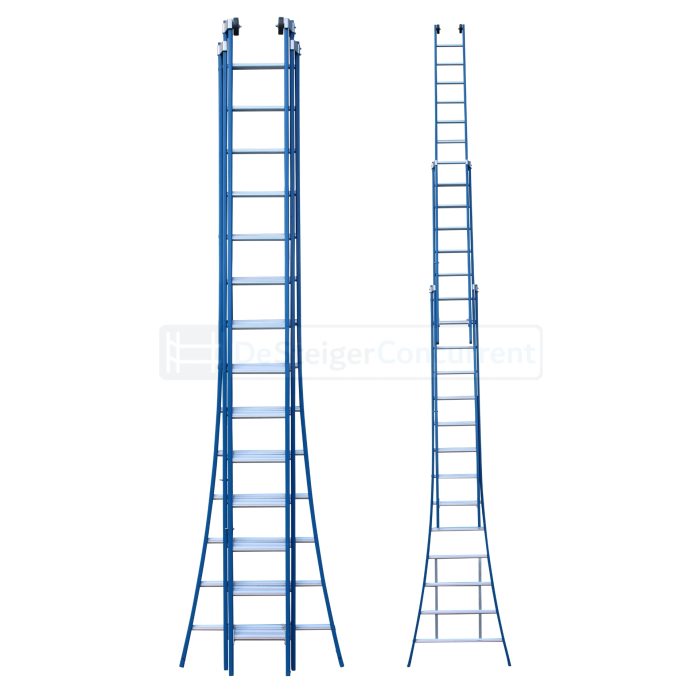 ASC Premium 3-delige Uitgebogen Opsteekladder - 3x14 Sporten