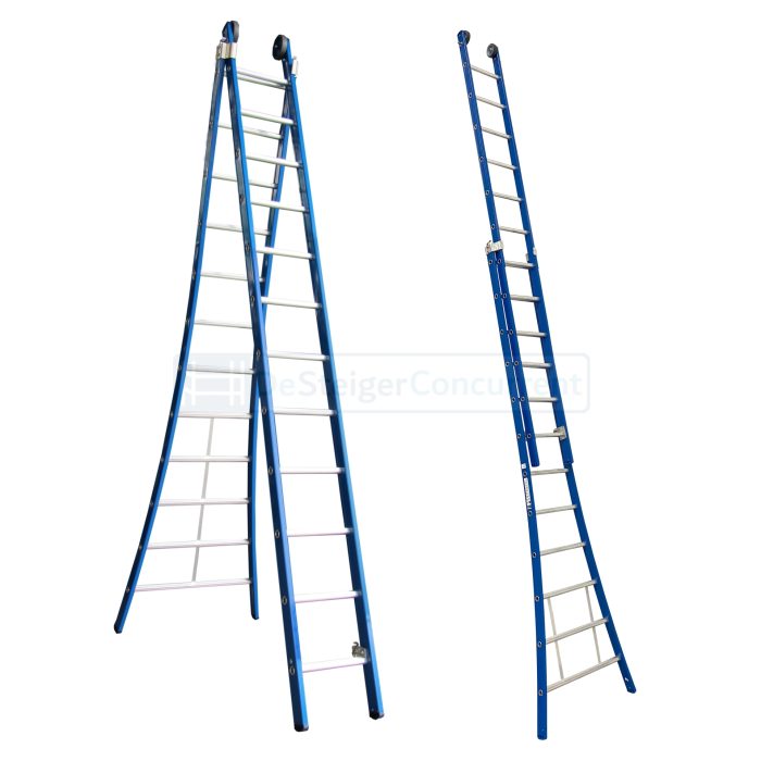 ASC Premium 2-delige Uitgebogen Reformladder - 2x12 Sporten