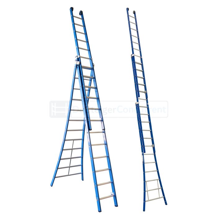 ASC Premium 3-delige Uitgebogen Reformladder - 3x12 Sporten