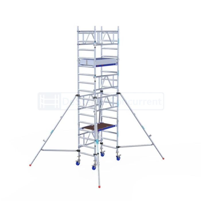 Eenpersoonssteiger Euroscaffold ONE - L120xB75 - 5.20m werkhoogte - Carbon-Deck® platformen