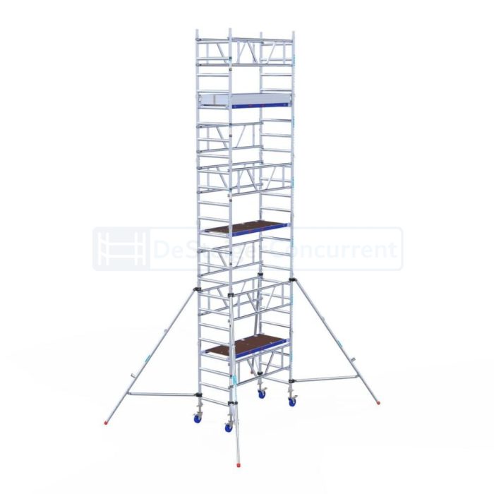 Eenpersoonssteiger Euroscaffold ONE XL - L165xB75 - 7.20m werkhoogte - Houten platformen