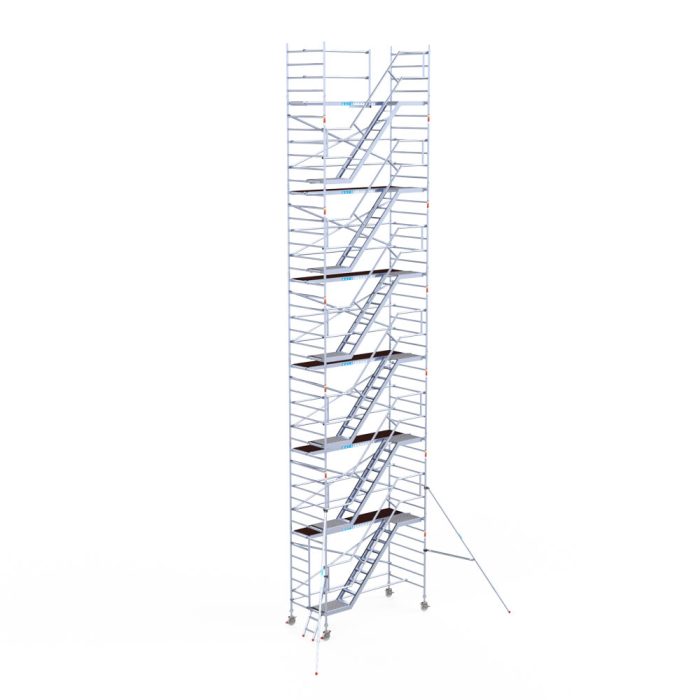 Trappentoren Euroscaffold Schoren - L305xB135cm - 14.20m werkhoogte - Houten platformen