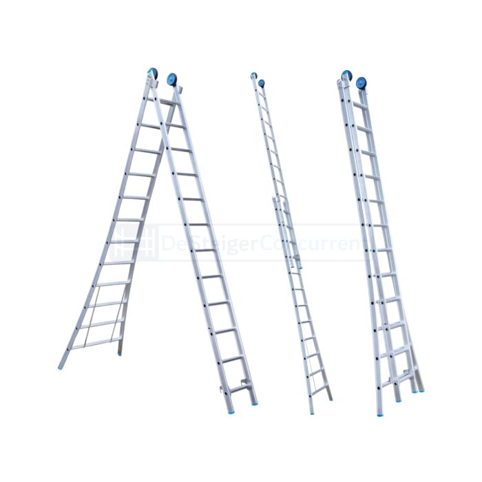 Eurostairs 2-delige Uitgebogen Reformladder - 2x12 sporten