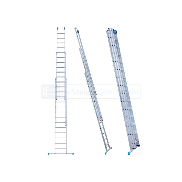 Eurostairs 3-delige Rechte Opsteekladder - 3x14 Sporten