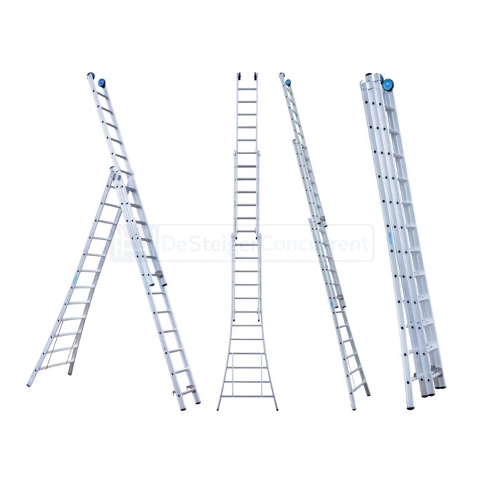 Eurostairs 3-delige Uitgebogen Reformladder - 3x12 Sporten