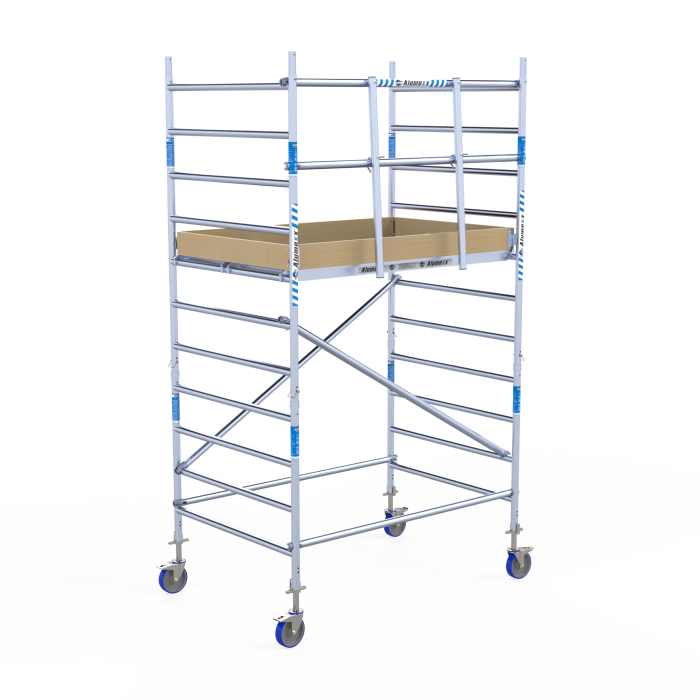 Rolsteiger Alumexx Basic Schoren - L190xB135cm - 4.20m werkhoogte - Houten platformen