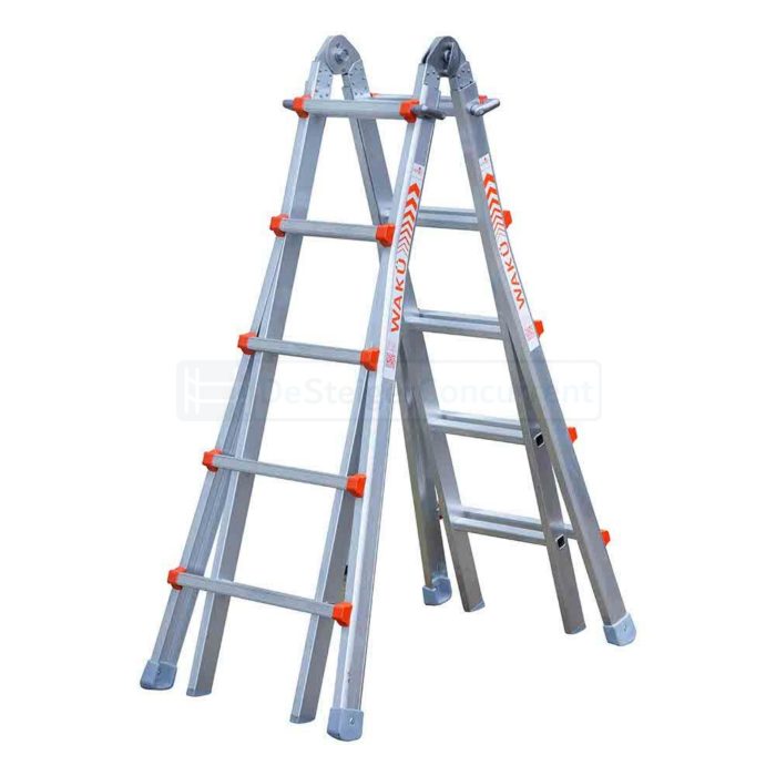 WAKU Multifunctionele Vouwladder - 4x5 Sporten