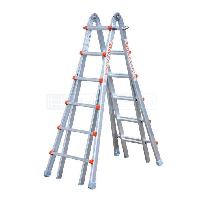 WAKU Multifunctionele Vouwladder - 4x6 Sporten